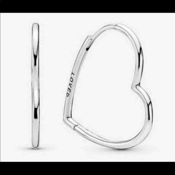 Pandora Asymmetrical LOVED Sterling Silver Earrings - Picture 2 of 3